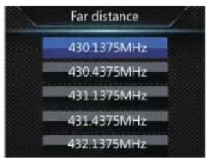 Far distance 430.1375MHz 430.4375MHz 431.1375MHz 431.4375MHz 432.1375MHz