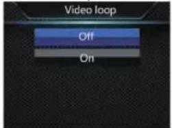 Video loop Off On