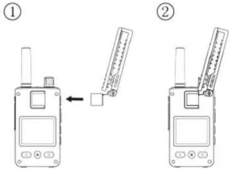 Diagram showing two handwashing devices labeled ① and ②, with a directional arrow indicating movement or change.
