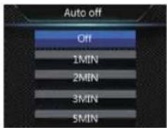 Auto off Off 1MIN 2MIN 3MIN 5MIN