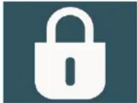 Simple white padlock icon on dark blue background (no text or symbols)