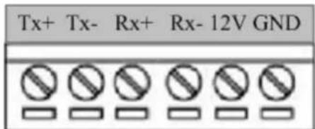 Tx+ Tx- Rx+ Rx- 12V GND