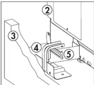 Technical diagram showing labeled mechanical components with numbered annotations