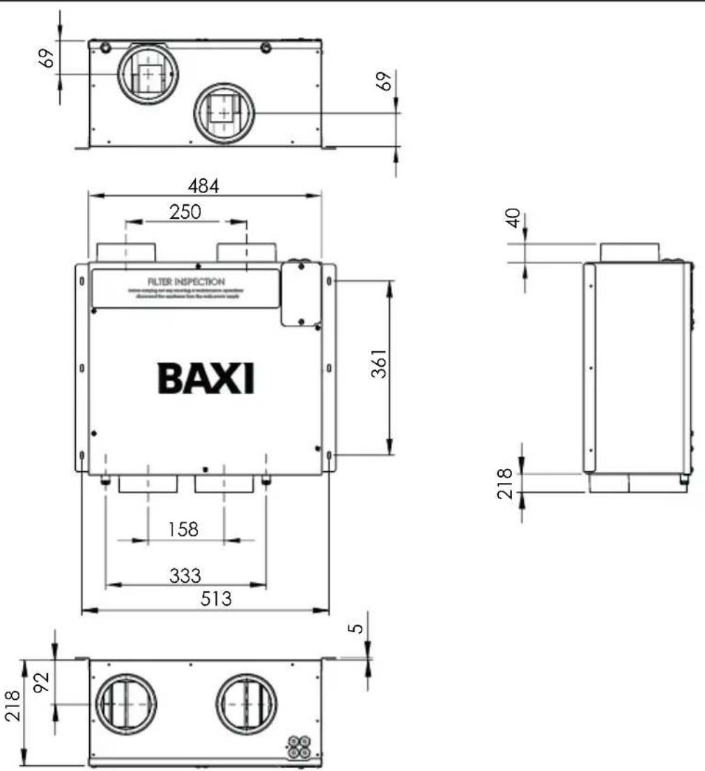 Baxi Sila RCT Mini Plus - Dimensiones (fig. 3) - 1