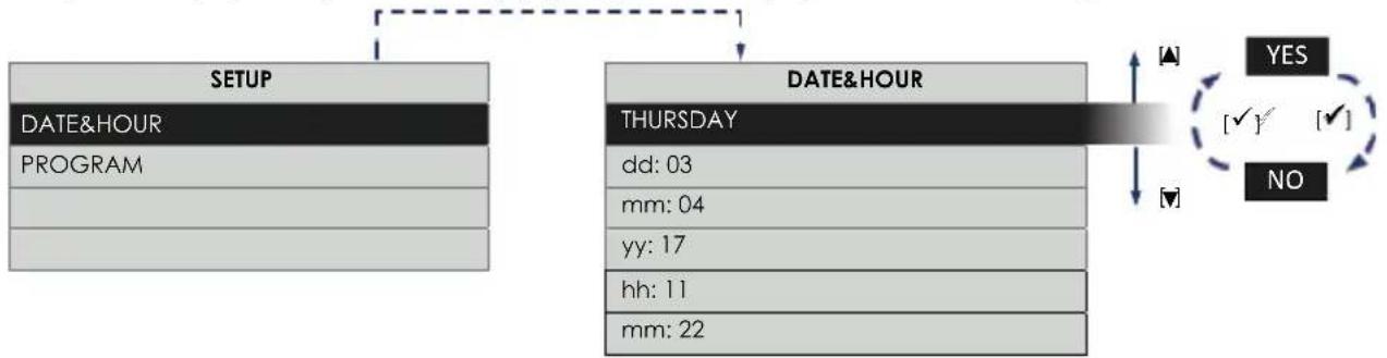 Baxi Sila RCT Mini Plus - "Date & Time" page - 1