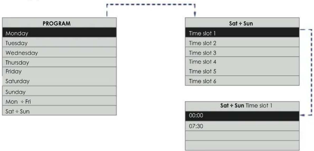 Baxi Sila RCT Mini Plus - "Time programming" page - 2