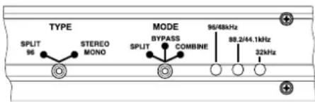 TYPE SPLIT 96 STEREO MONO MODE BYPASS SPLIT COMBINE 96/48kHz 88.2/44.1kHz 32kHz