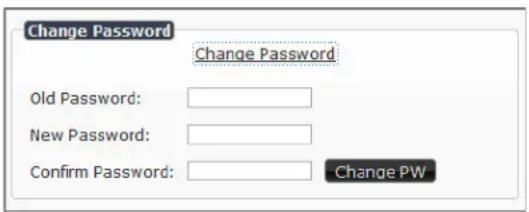 Change Password Change Password Old Password: New Password: Confirm Password: Change PW