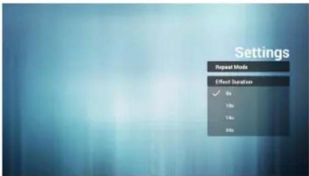 Settings Repeat Mode Effect Duration ✓ 5s 10s 14s 28s