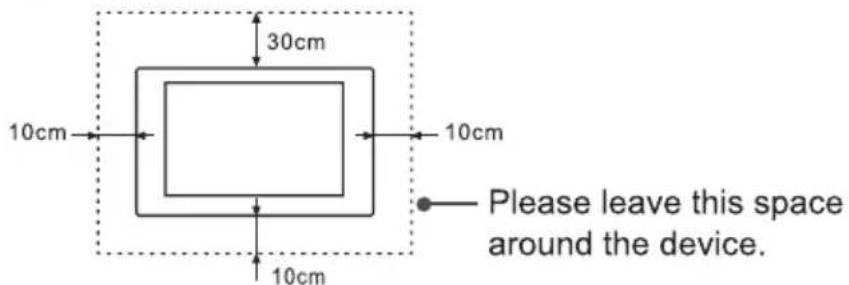 30cm 10cm 10cm 10cm Please leave this space around the device.