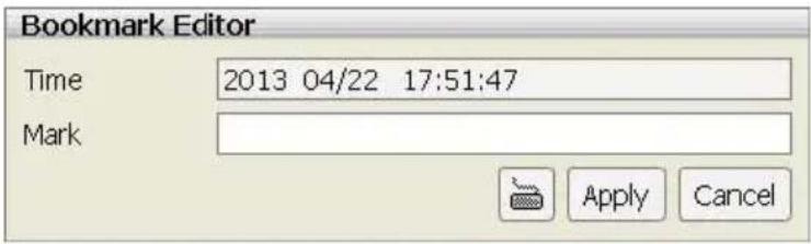 Bookmark Editor Time 2013 04/22 17:51:47 Mark Apply Cancel