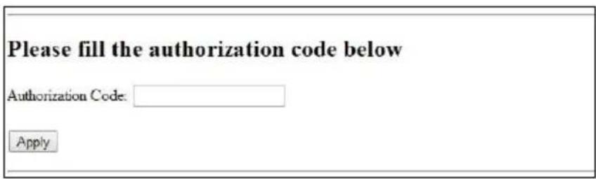 Please fill the authorization code below Authorization Code: Apply