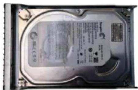 Internal hard disk drive label with printed specifications and branding