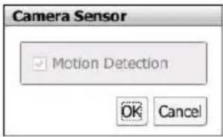 Camera Sensor Motion Detection OK Cancel
