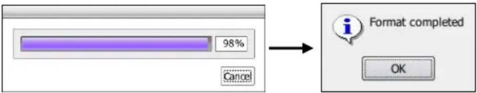 98% Cancel Format completed OK