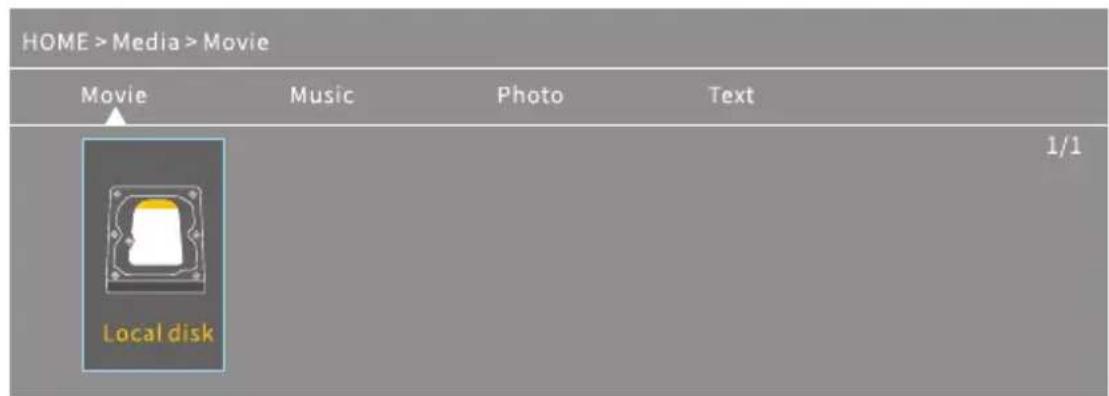 HOME > Media > Movie Movie Music Photo Text Local disk 1/1
