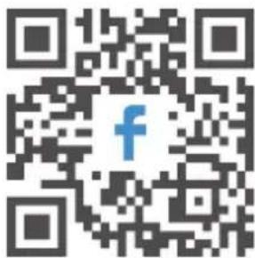 QR code with central blue 'f' logo, likely linking to a social media or digital content platform.