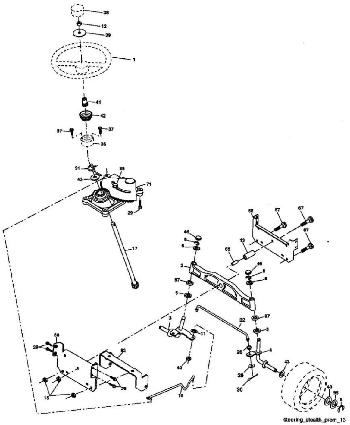 Craftsman 917.275685 - STEERING ASSEMBLY - 1