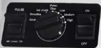 PULSE Ice crush Pulse Blue Low Smooths Soups Medium High ON OFF set linear ON