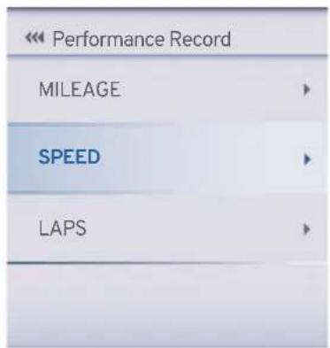 Performance Record MILEAGE SPEED LAPS