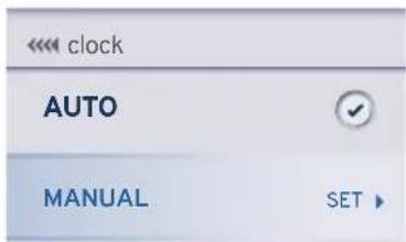 clock AUTO MANUAL SET