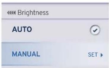 Brightness AUTO MANUAL SET
