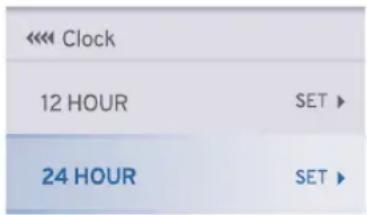 << Clock 12 HOUR SET ▶ 24 HOUR SET ▶