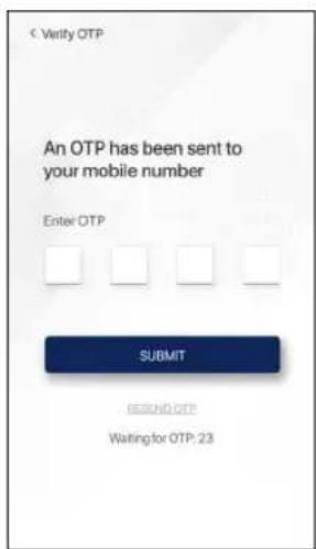 Verity OTP An OTP has been sent to your mobile number Enter OTP SUBMIT SEND OTP Waiting for OTP: 23