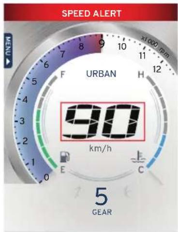 SPEED ALERT URBAN 90 km/h 5 GEAR