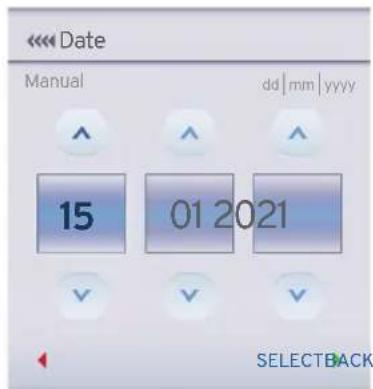 Date Manual dd | mm | yyyy 15 01 2021 SELECTBACK