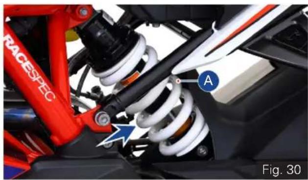 TVS Apache RR 310 BTO - Adjustable rear shock absorber (ref. Fig. 30) - 1