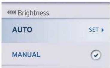 Brightness AUTO SET MANUAL