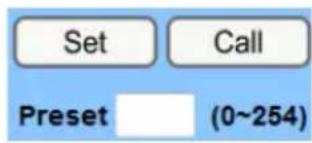 Set Call Preset (0~254)