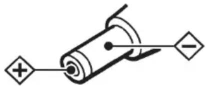 Simple line drawing of a battery with two terminals and a switch, no text or symbols present.