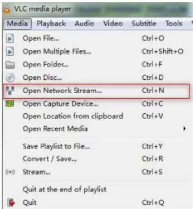 VLC media player Media Playback Audio Video Subtitle Tools Open File... Ctrl+O Open Multiple Files... Ctrl+Shift+O Open Folder... Ctrl+F Open Disc... Ctrl+D Open Network Stream... Ctrl+N Open Capture Device... Ctrl+C Open Location from clipboard Ctrl+V Open Recent Media Save Playlist to File... Ctrl…