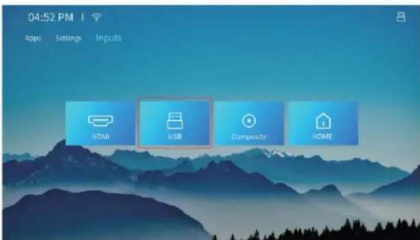 04:52 PM Apps Settings Inputs HDMI USB Composite HOME