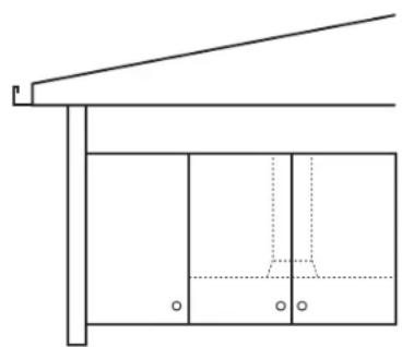 Pure architectural line drawing of a roof structure without any text, numbers, or symbols