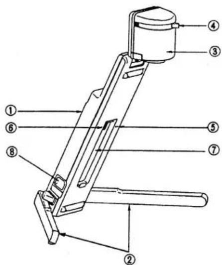 Technical diagram of a mechanical device with numbered components for identification