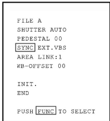 Elmo CC431E - SYNC (Setting for External Sync) - 2