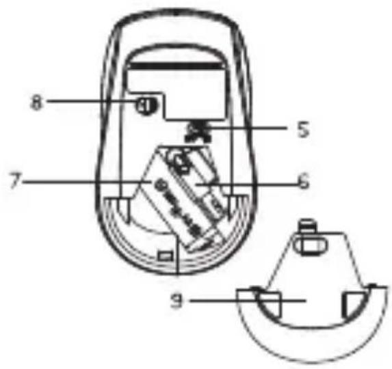 Technical diagram of a mobile phone case with numbered components and internal wiring