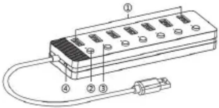 Technical diagram of a multi-pin electrical connector with labeled parts including pin, socket, and cable connections