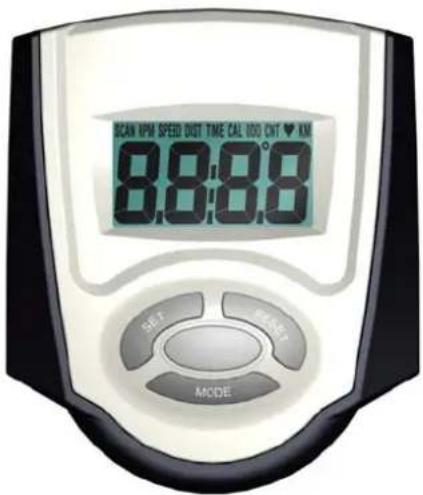 SCAN RPM SPEED DIGT TIME CAL 100 ONT ♥ KM 8:8:8:8 SET FIRST MODE