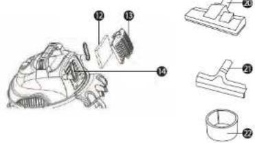 Technical diagram of a mechanical assembly with numbered components for identification
