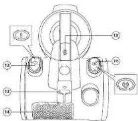 Technical diagram of a mechanical device with numbered components and labeled parts