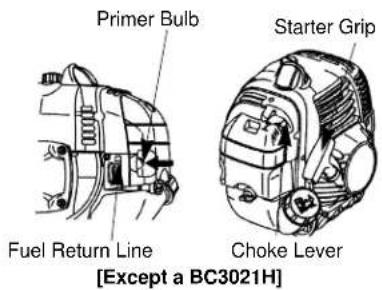 Primer Bulb Fuel Return Line Starter Grip Choke Lever [Except a BC3021H]