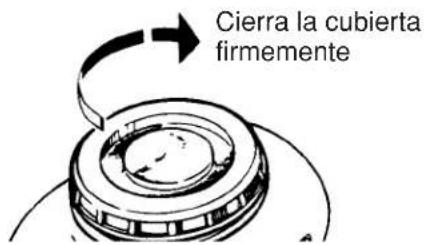 Cierra la cubierta firmemente