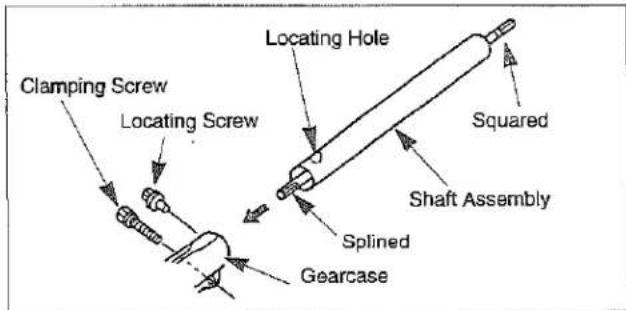 Clamping Screw Locating Screw Locating Hole Squared Shaft Assembly Splined Gearcase