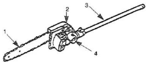 Technical diagram of a mechanical tool with numbered parts labeled 1 to 4