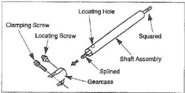 Clamping Screw Locating Screw Locating Hole Squared Shaft Assembly Splined Gearcase