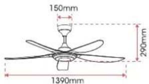 150mm 200mm 1390mm